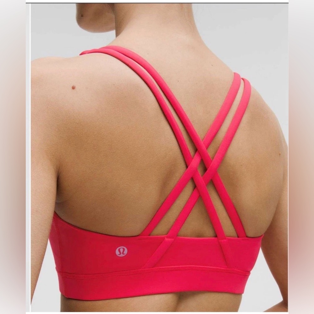 NWT Lululemon Energy Bra Medium Support B-D Cup in Red Glow